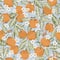 NuWallpaper PrintFresh Sky Blue Orange Grove Peel & Stick Wallpaper